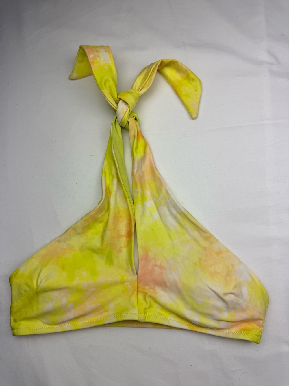 Aerie Yellow Tie-Dye Halter One-Piece Swim Top